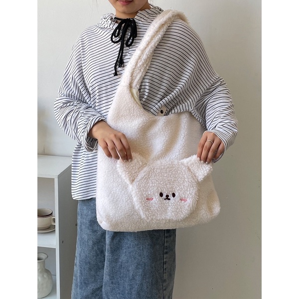 ZUTTO FUR TOTE BAG /  FLUFFY BAG TAS BULU JINJING WANITA / KOREA CUTE WINTER SLING BAG PREMIUM QUALITY