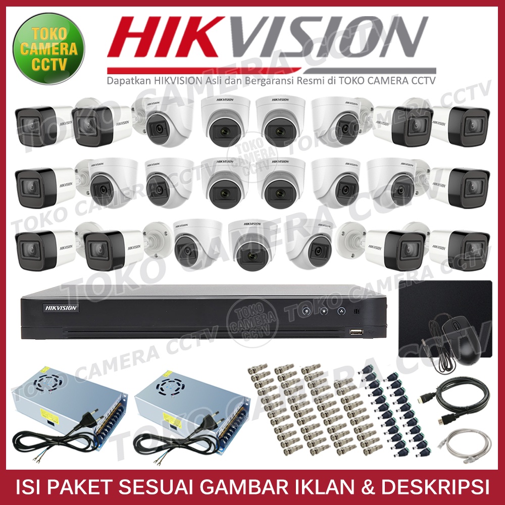 PAKET CCTV HIKVISION 2MP 32 CHANNEL 23CAMERA