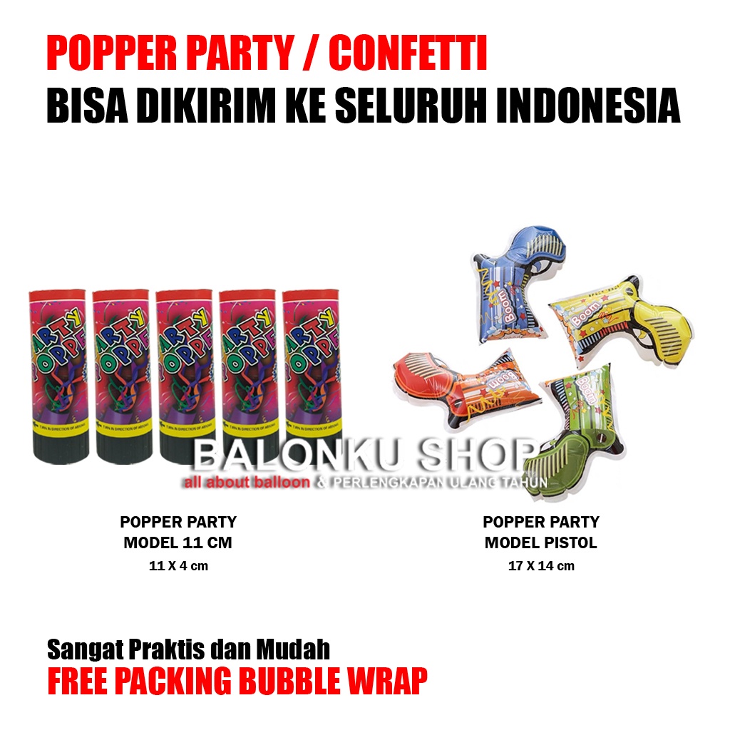 Party Popper / Popper Party / Confetti Warna Warni