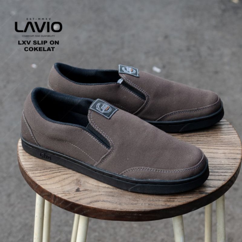 Sepatu Pria Casual Slip On Santai Kerja Jalan Jalan Lavio LXV Slop Original High Premium Quality