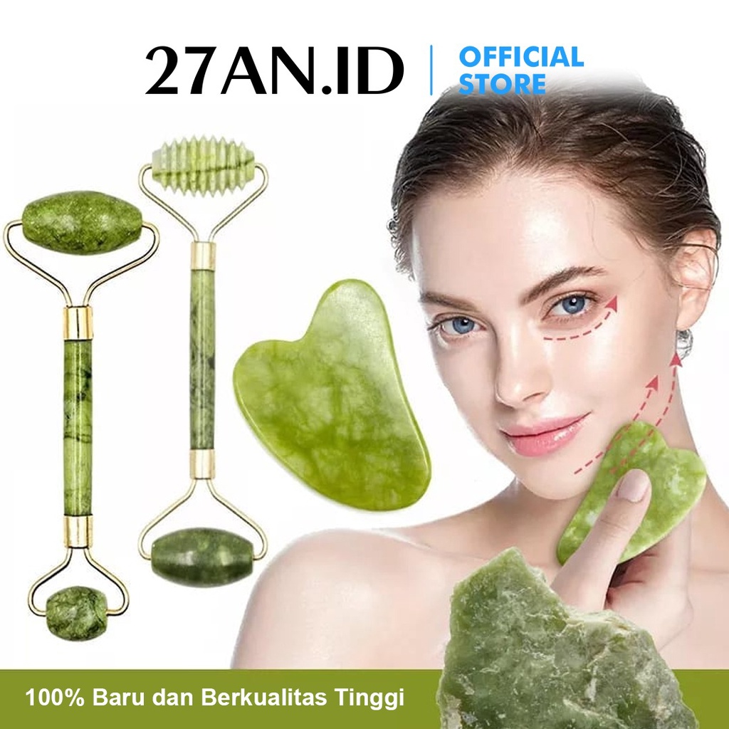 Alat Pijat Wajah Jade Roller Massager E426 Facial Message Batu Roller Giok Stone-2