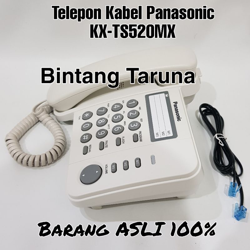 Pesawat Telepon Panasonic KX-TS520 Telepon Panasonic KX-TS520 Cable Phone Panasonic TS520 (Putih)