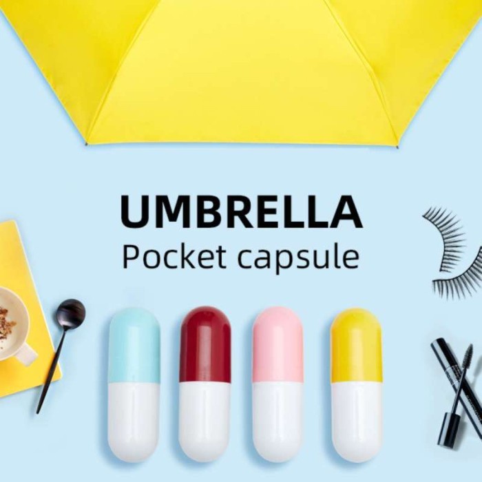 Payung Kapsul Payung Mini lipat 3 Micro Capsule Umbrella anti UV