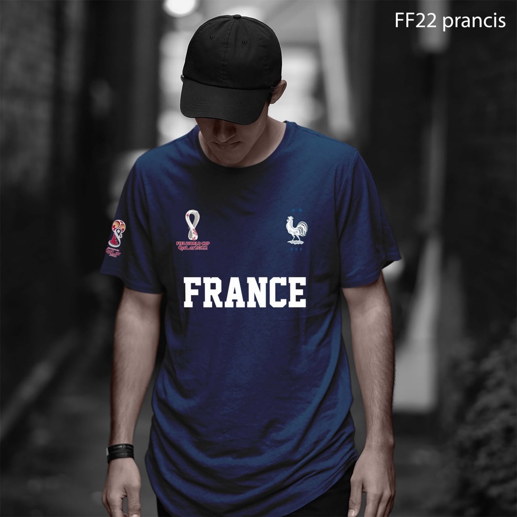 Kaos Bola Prancis Piala Dunia Qatar 2022 Baju Negara Bola Dunia France Timnas Prancis Fifa World Cup