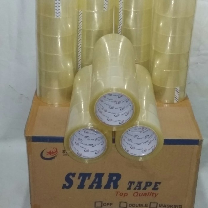 

Perekat 1Dus @72Pcs Lakban Startape Bening/Coklat Kwalitas Seperti Daimaru