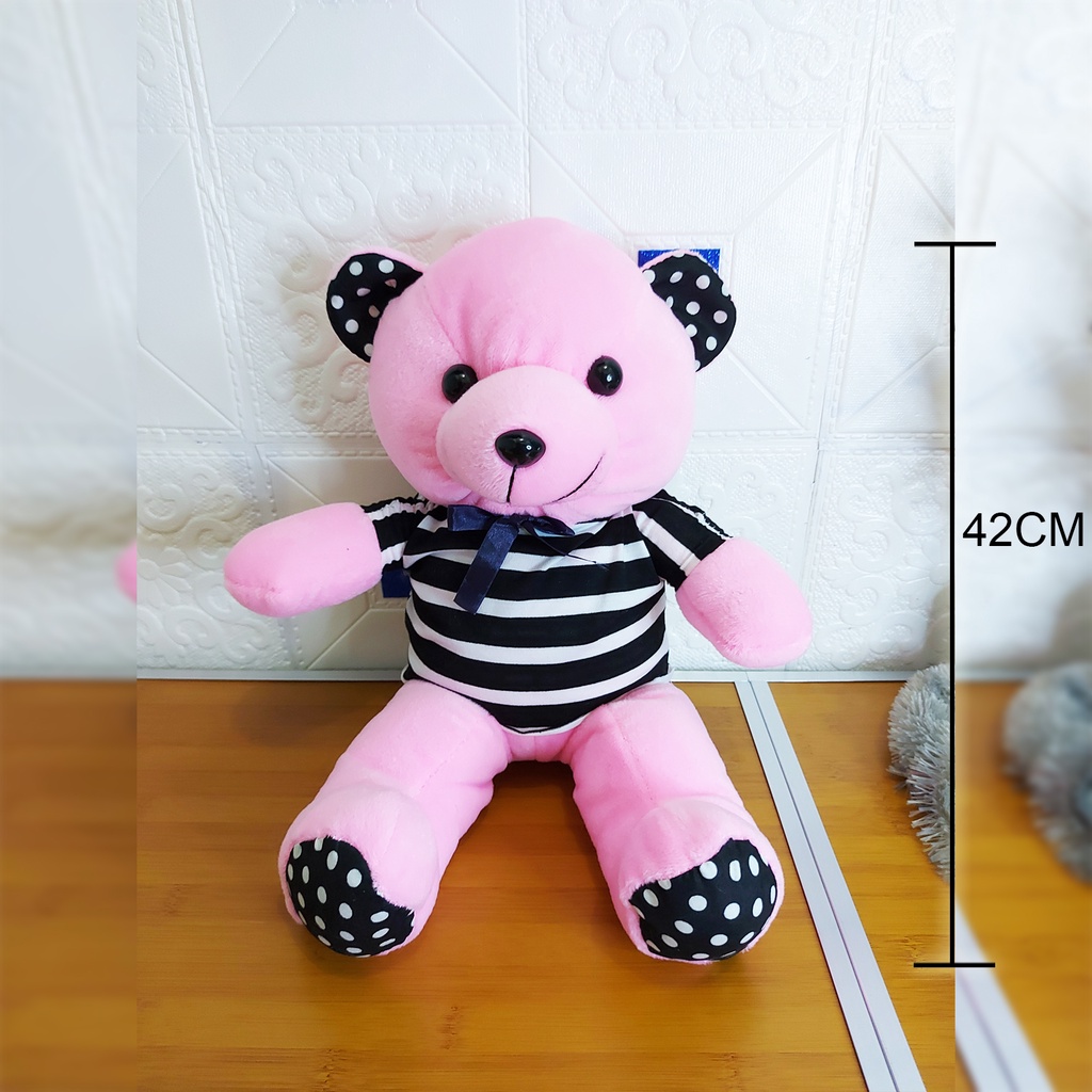 Boneka Beruang Loreng Lucu / Boneka Beruang Pink