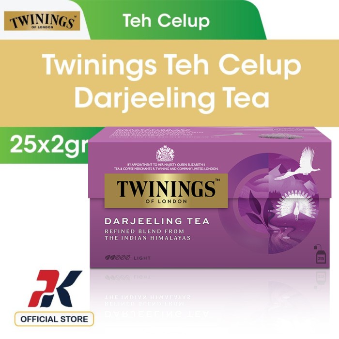 

TWININGS TEH CELUP DARJEELING TEA 25X2GR