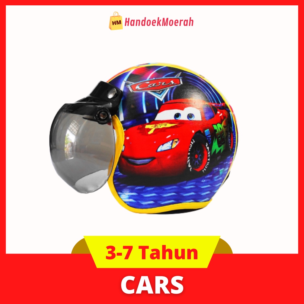 Helm Anak BOGO CARS Murah / Helmet Non SNI / Helm Karakter Kartun Lucu / Helm Anak Cowok Laki Laki 3 4 5 6 7 Tahun