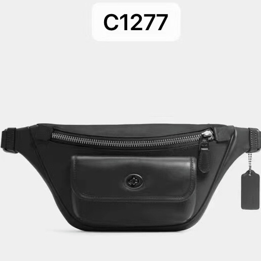 （Shopee Live）1277-9  Coach  1277 New Fashion Casual Men's Chest Bag Waist Bag Shoulder Bag Double Zipper Swivel Lock  yaobao