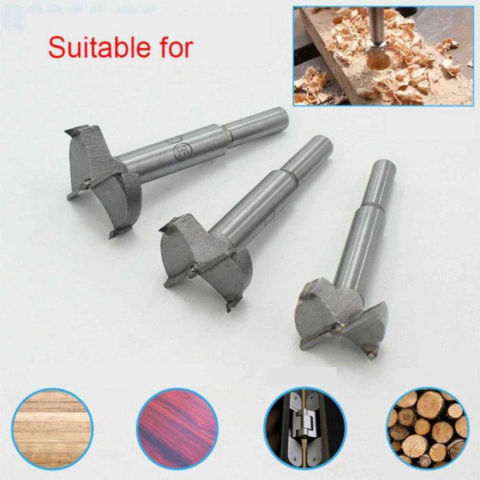 Mata Bor Sendok Engsel Forstner Auger Drill Bit Wooden Hole Saw 15mm