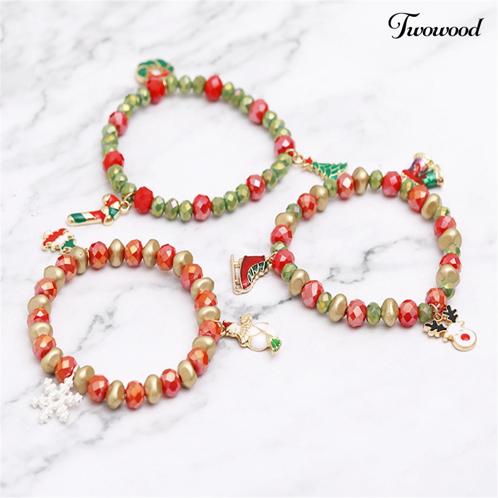 Gelang Desain Santa Claus Snowman Warna-Warni Untuk Dekorasi Natal