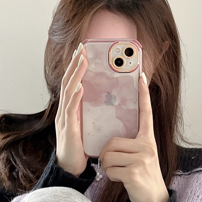 Hot Fashion Pink Starry Sky Casing IPhone 11 12 13 14 Pro Max 14 Plus Motif Langit Berbintang Warna Gradasi Hijau Pink Pretty