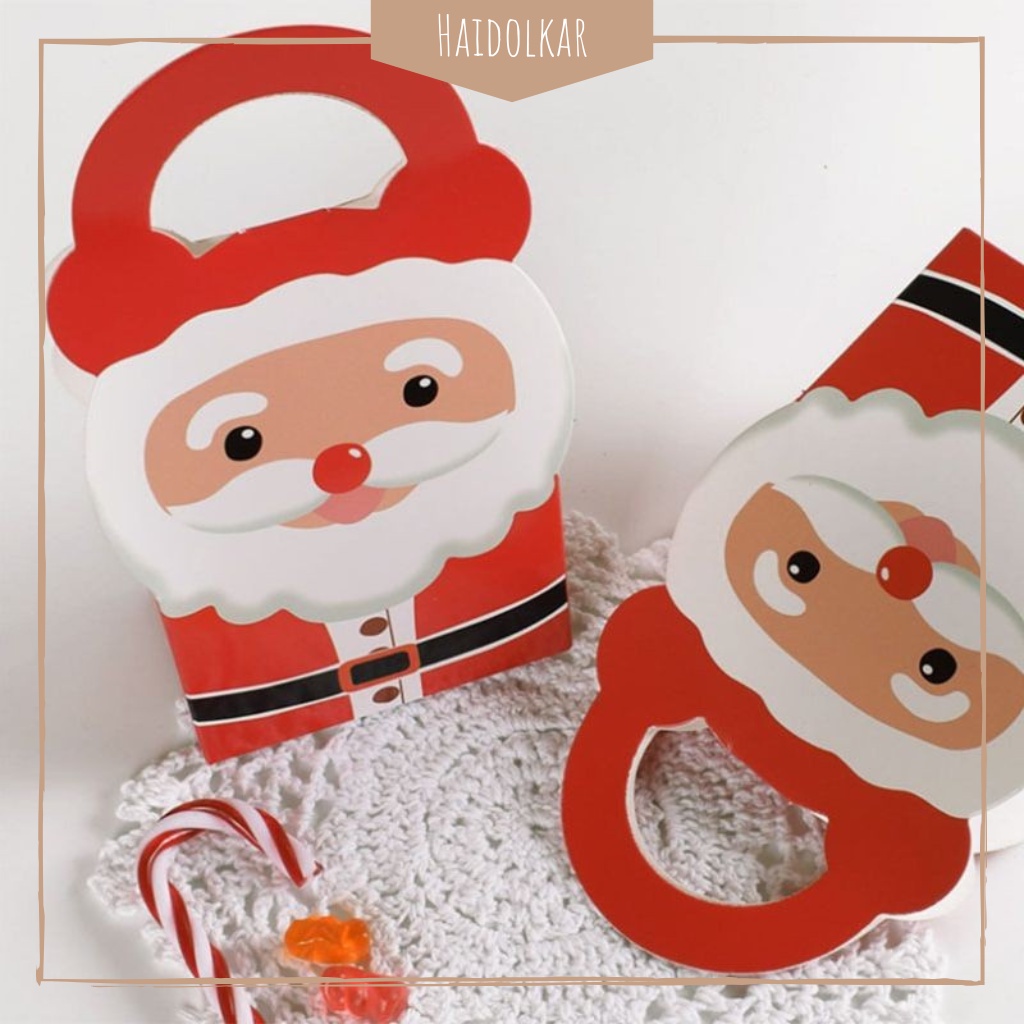 

Kotak kue gagang natal box snack santa kotak hadiah box cookies kotak souvenir