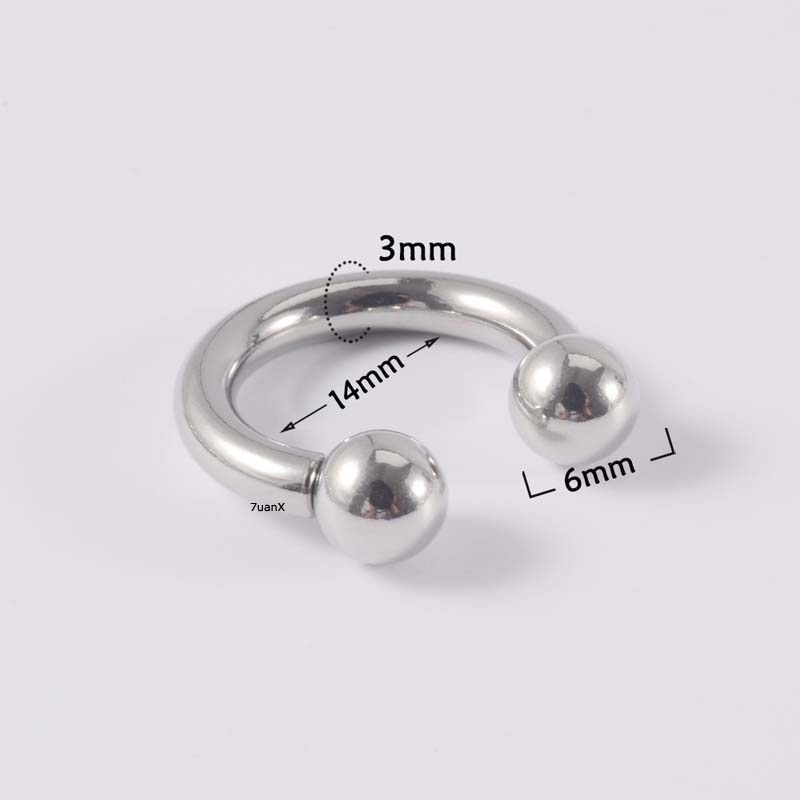 1pc Anting Tindik Telinga Bentuk Barbel Tapal Kuda Bahan Stainless Steel Untuk Priawanita