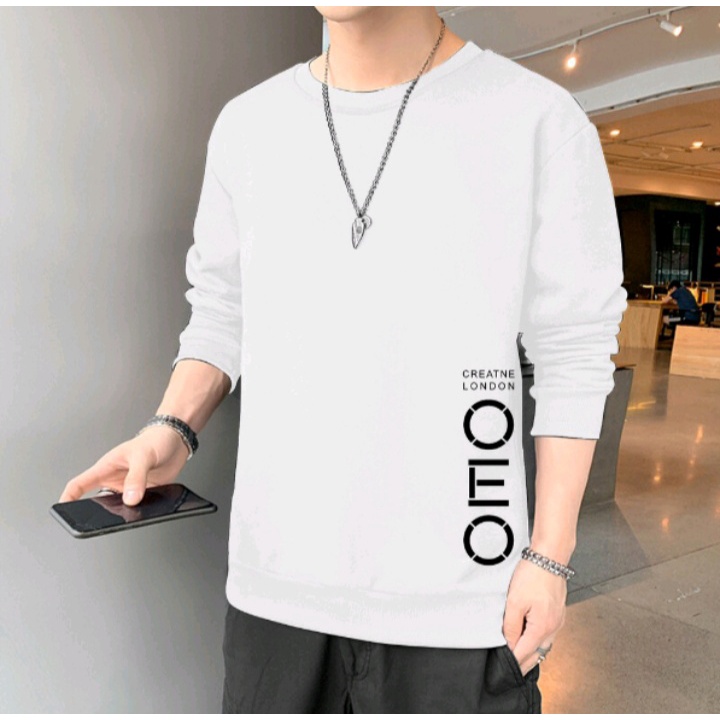 Sweater Crewneck OEO Basic Atasan Jacket Pria Wanita Style Korean Santai Terbaru Desain Simple