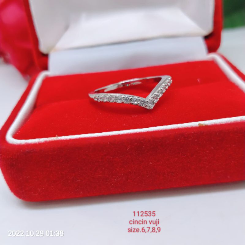 Cincin Vuji Titanium Tembaga Rodium Perhiasan Aksesoris Lapis Emas Terlaris Termurah Kekinian