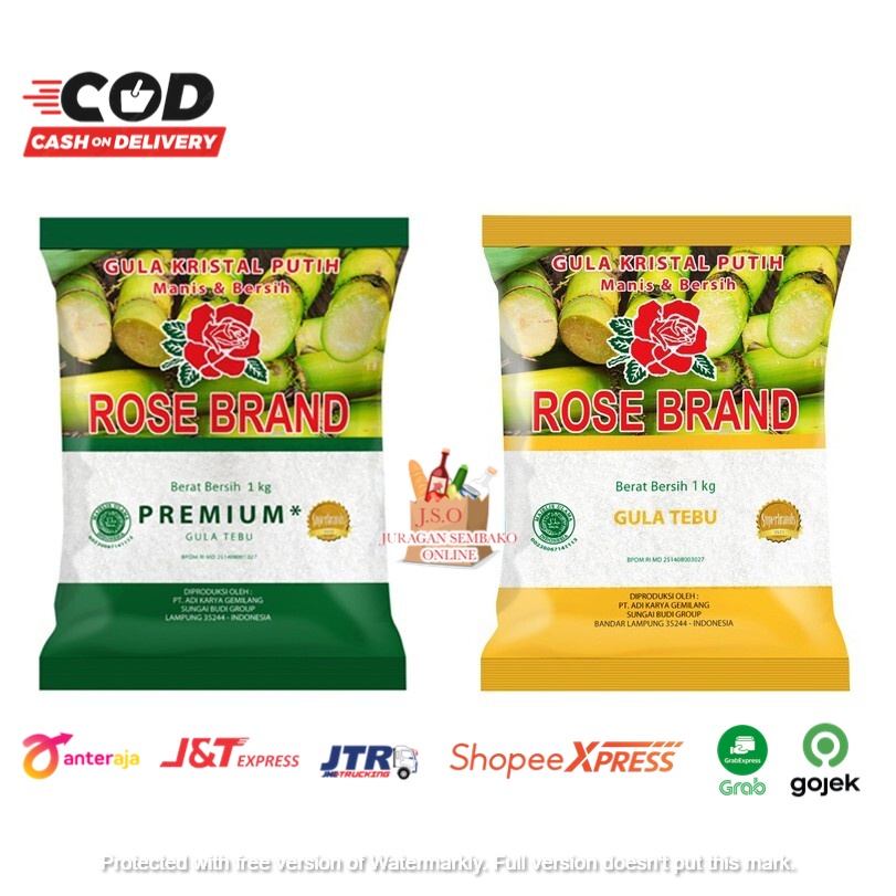 (JSO) Gula Pasir ROSE BRAND 1kg / Gula Tebu Asli / Gula Premium