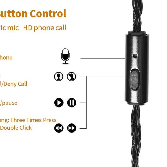 JCALLY JC16S Kabel Upgrade OFC 16 Core with Mic IEM Headset Cable - QDC