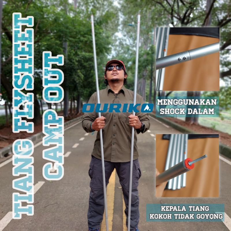 Tiang flysheet camp out - Tiang flysheet alumunium - Tiang tenda camping - tarptent campervan- tenda