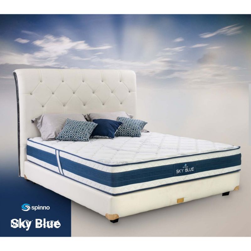 Matras Springbed Sky Blue Spinno Kasur Spring Bed KasurBusa Platinum Premium Mewah Titanium Uniland 