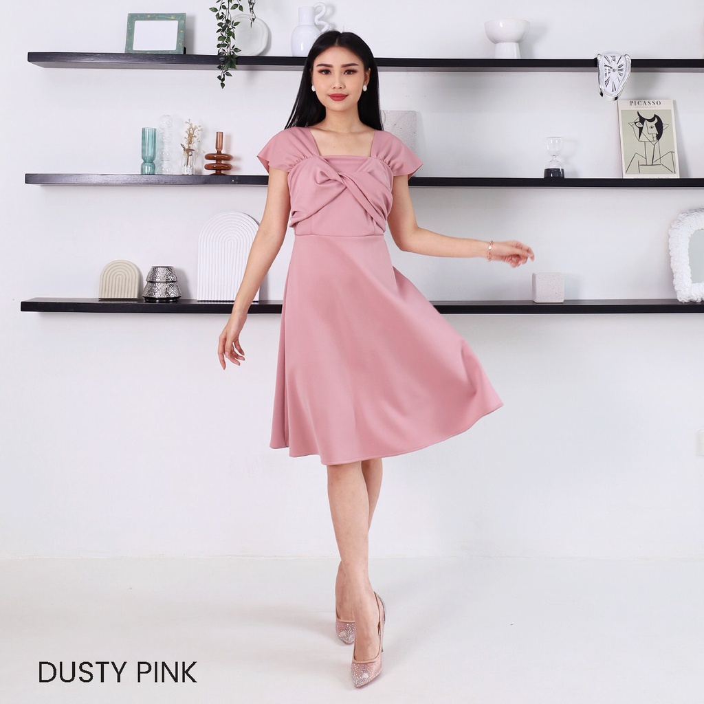 Flare Dress Suzette Dres Wanita Party Casual