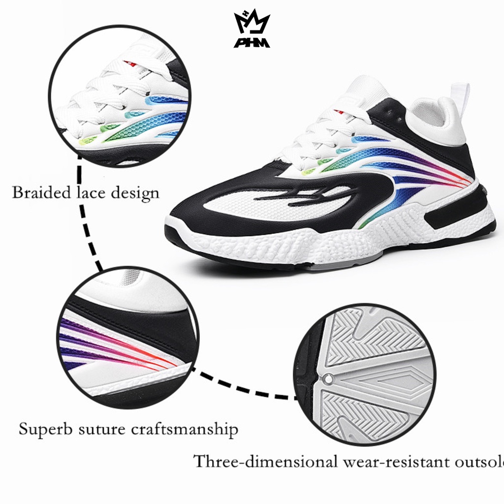 PHM Sepatu Sneakers Pria Olahraga Sport Shoes Casual Running Messi Biru