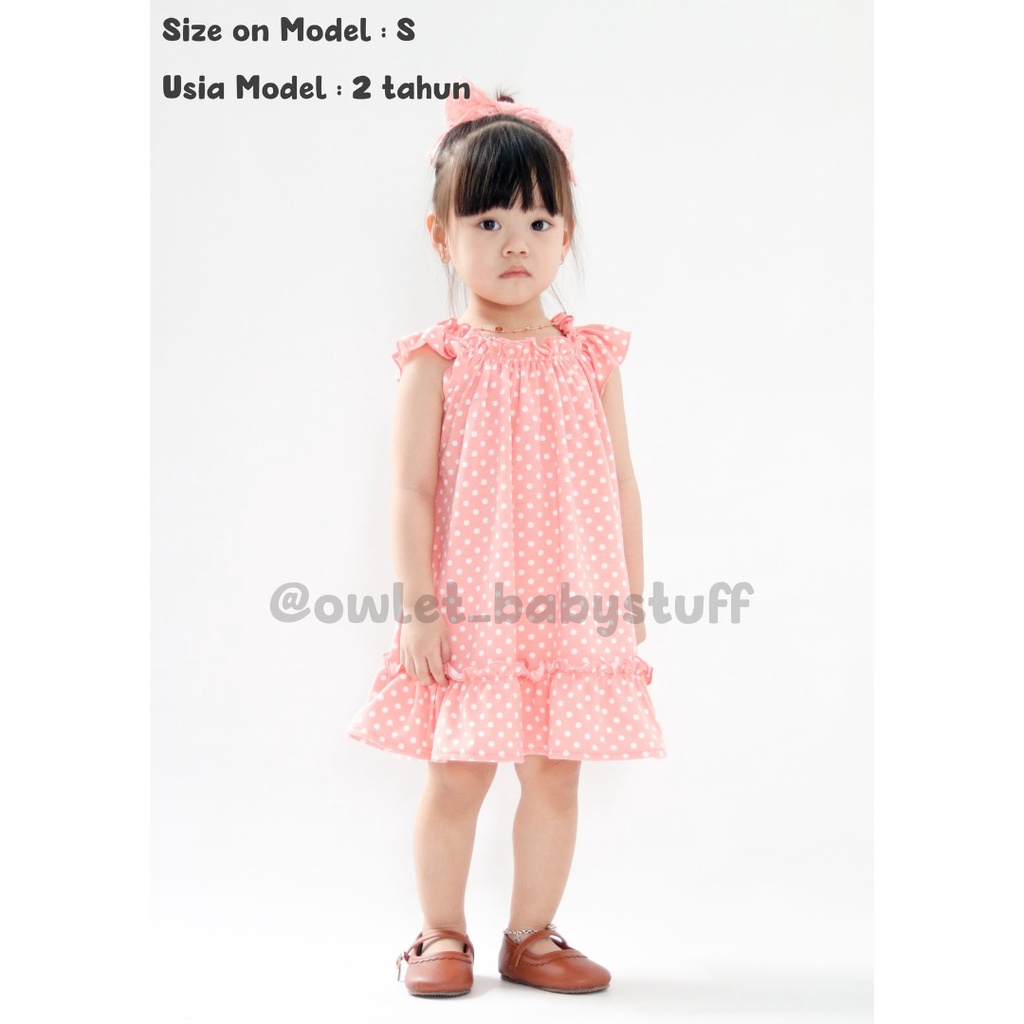 owlet-dress polkadot / dress anak perempuan/ dress anak / midi dress