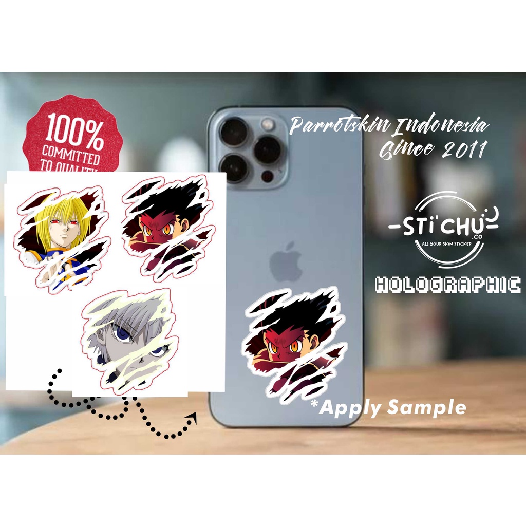 Stiker Sticker hologram Anime Hunter X Hunter untuk Hp Laptop Helm botol dll