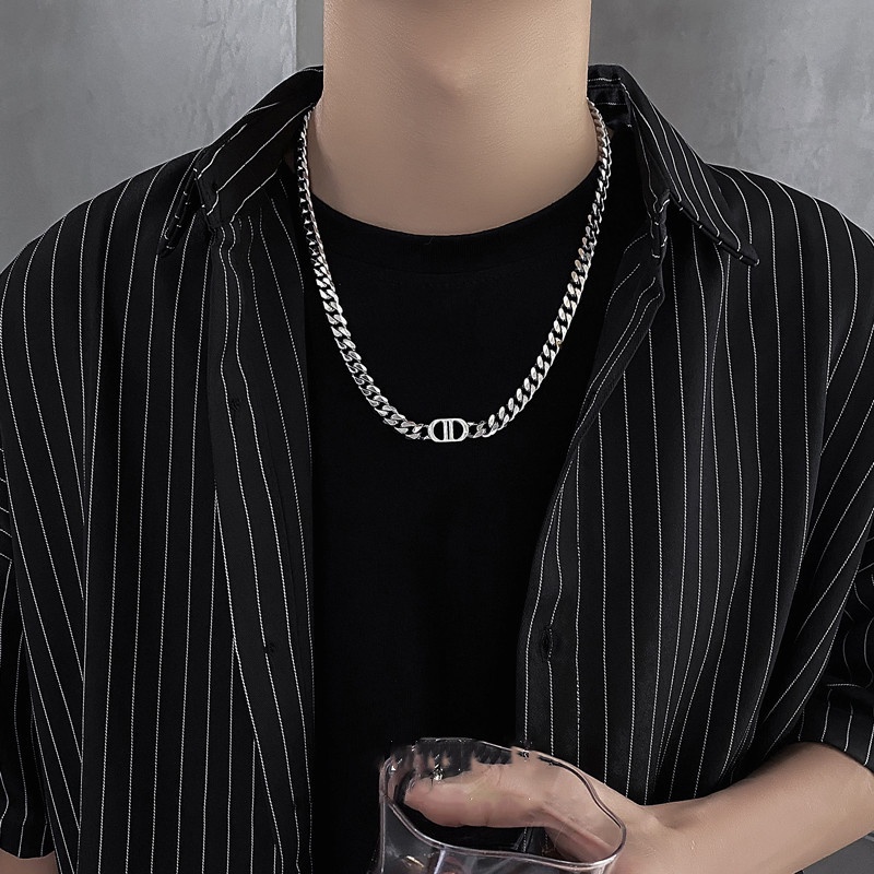 Kalung Bahan Titanium Steel Gaya Hip Hop Untuk Pria