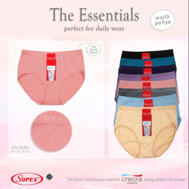 Celana Dalam Sorex Seri CREORA CD CEWEK DEWASA ABG art 02501 02503 02504 02505