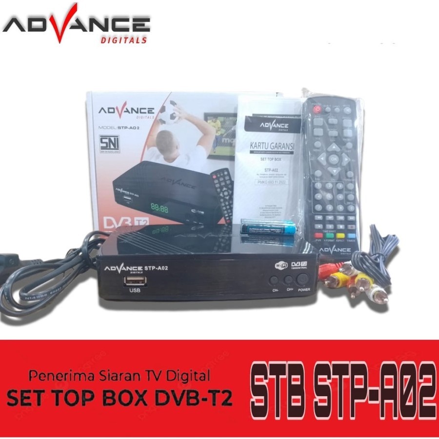 SET TOP BOX ADVANCE STB-A02 DVB-T2 RECEIVER TV DIGITAL DVBT2 STB ADVANCE