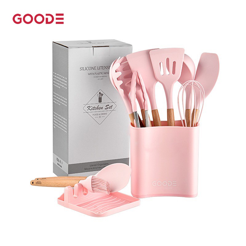 Square Bucket Utensil Set 13pcs 1093 silicone utensil set GOODE