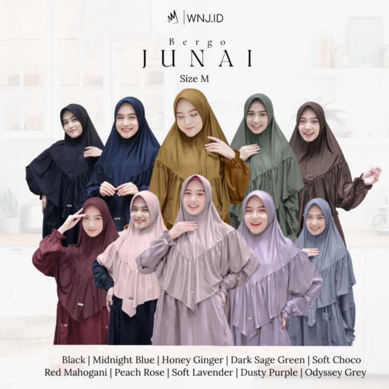 BERGO JUNAI ORIGINAL WNJ Jilbab instan rempel adem ringan by WNJ