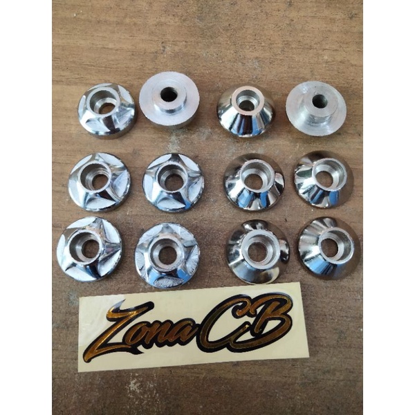 monel ring baut L shock jok spakbor cb gl100 besi chrome