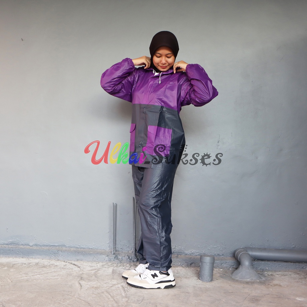 Gajah Jas Hujan Setelan Big Color - Raincoat Dewasa Jaket Celana Pria Wanita Murah Terlaris