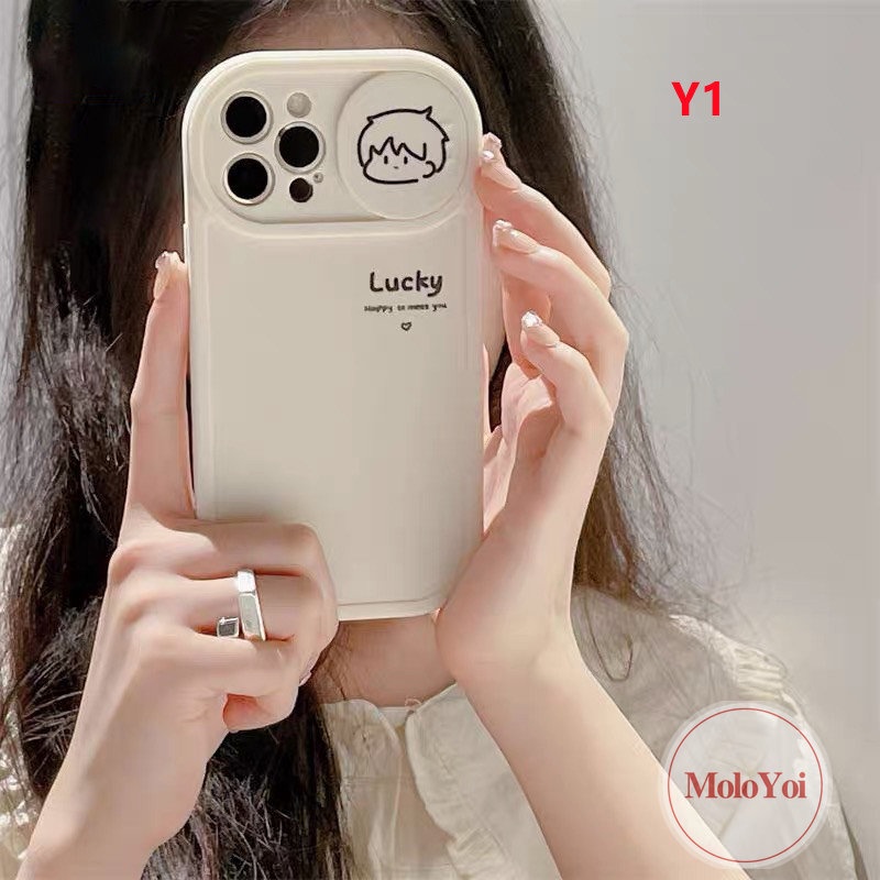 Casing Soft Case Tpu Motif Lucky Boy / Girl Untuk IPhone 11 Pro Max / 7 + / XR / 11 / 13 / 12 Pro Max / X / XS Max / 8 +