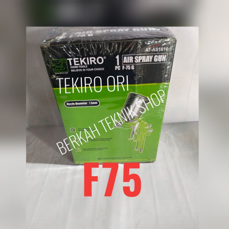 SPRAY GUN TEKIRO F75  (tabung atas)  spray cat F 75  selang recoil spiral coupler kran kompresor