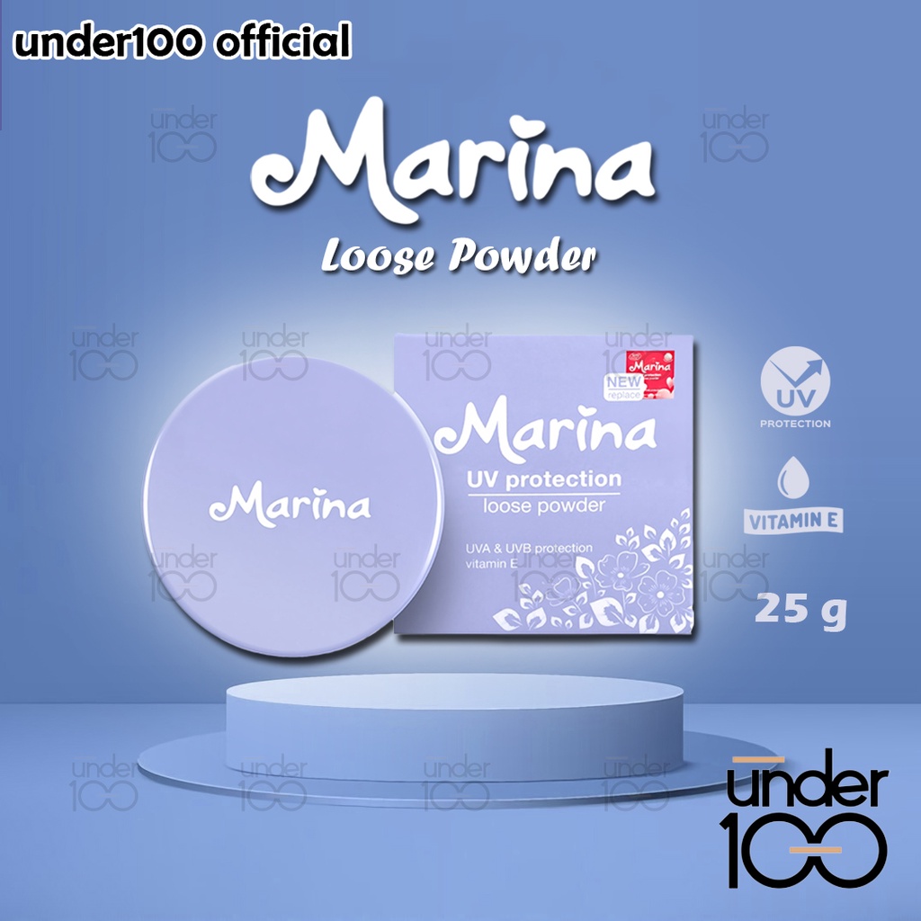 ❤ Under100 ❤ Marina UV Protection – Loose Powder (25 g) | Ivory | Natural | Olive | HALAL BPOM