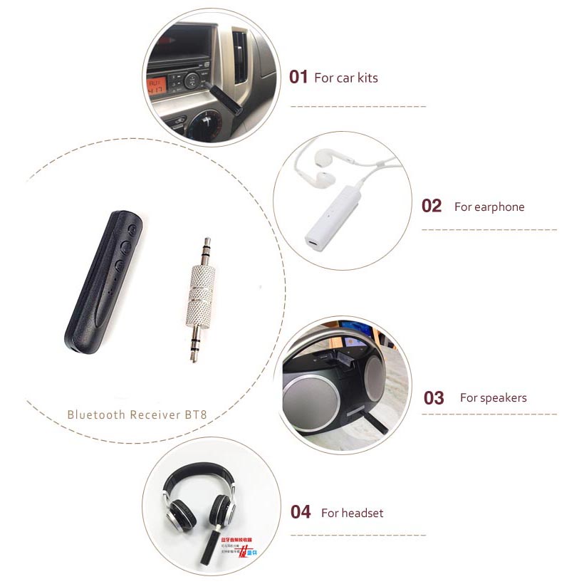 Bluetooth Audio Dongle Musik Alat Receiver Adapter Conector AUX 3.5mm Jack Stereo Music Adaptor Pene