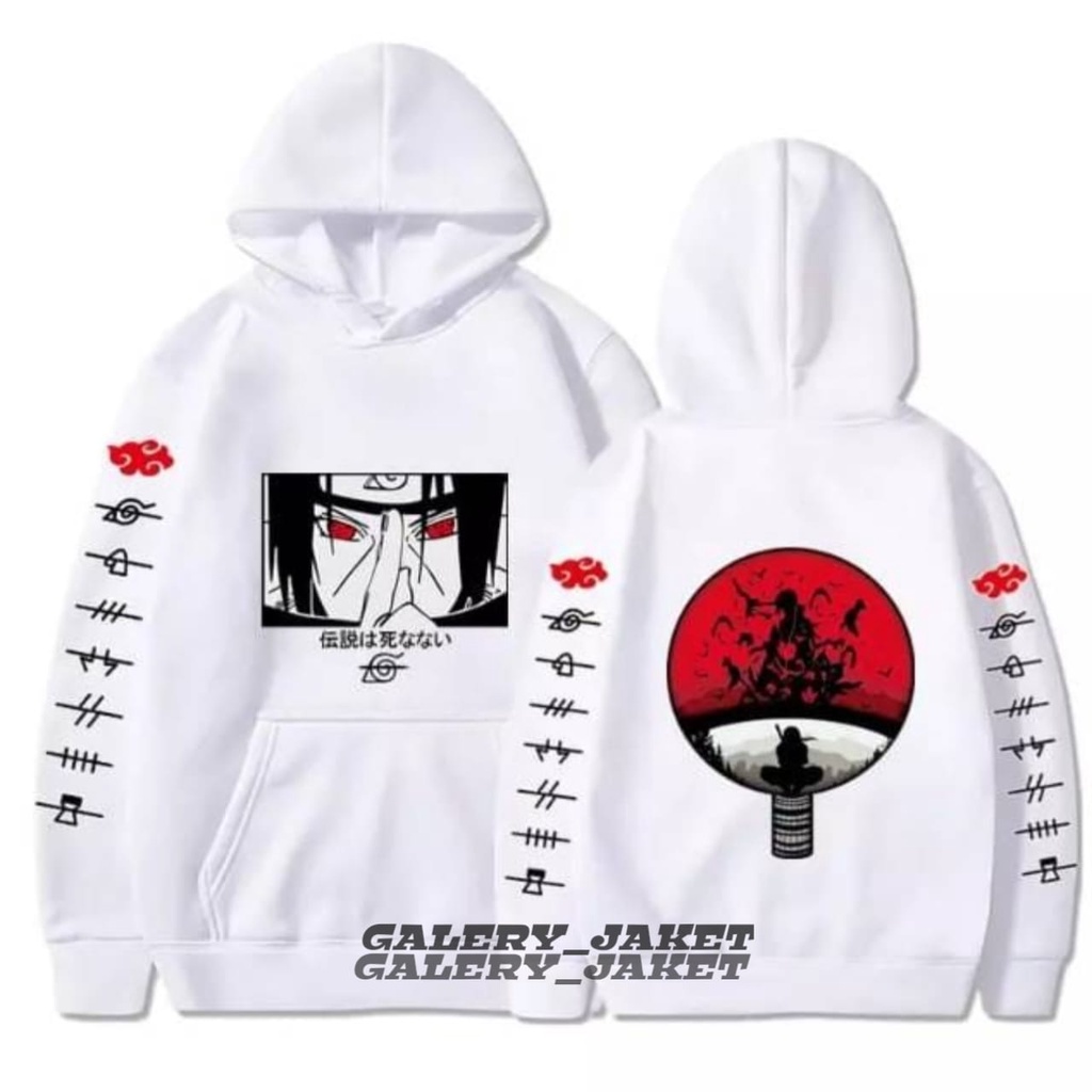 Jaket Sweater Hoodie One Piece  Anime Naruto Putih Premium - Sweater Hoodie Anime One Piece Kartun Naruto Kekinian Bahan Flece Tebal Gramasi 280 Size Lengkap S-M-L-XL-XXL