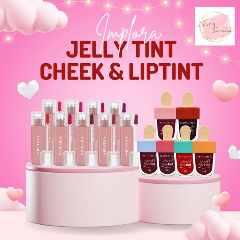 IMPLORA Cheek &amp; Lip Tint Model Ice Cream / Jelly Tint - Set Liptint &amp; Pemerah Pipi Original BPOM