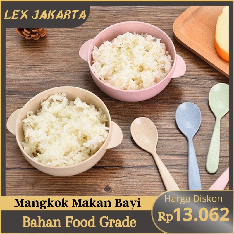 LEXJAKARTA  Mangkok Piring Sendok Makan Bayi Mini Mpasi Anti Tumpah Baby Safe Travel Set BPA Free / Mangkok Makan Anak / Mangkok Makanan / Mangkok Mini