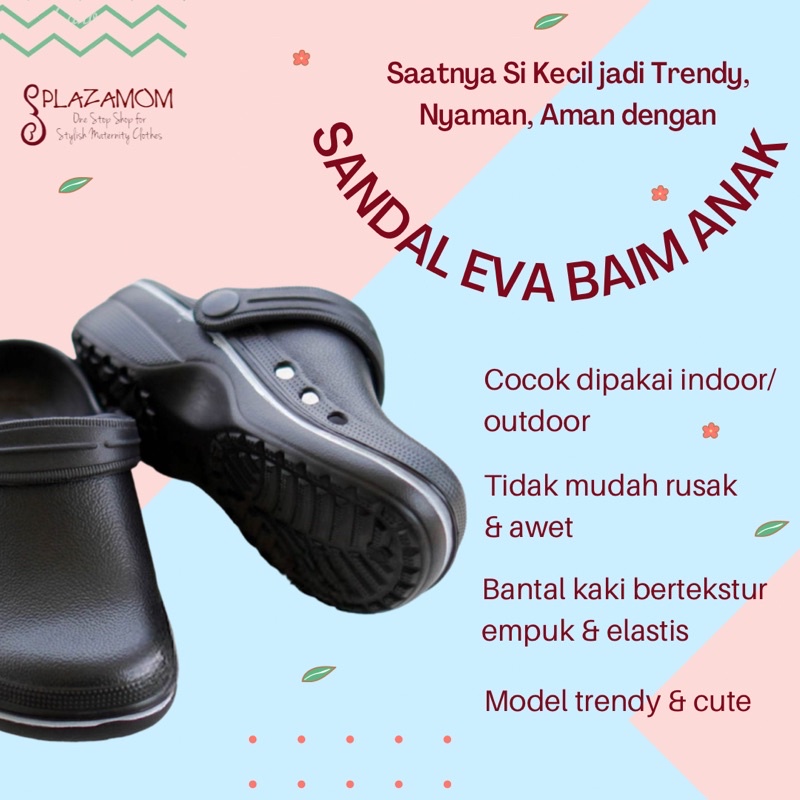 sandal baim bakpao bapao imut kodok ANAK laki perempuan cowo cewe cowok cewek EVA phylon karet slop selop sendal slippers ringan nyaman anti slip awet kualitas premium untuk outdoor indoor