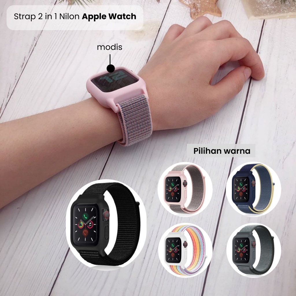 2 in 1 APPLE WATCH Nylon Strap 38/40/41 mm iWatch 42/44/45 mm Band