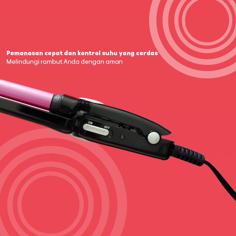 DADAWARD Bronson Catok Professional Wave Envy Styler/ Catokan Mermaid Wave Catokan Keriting Gelombang Korea , Curly/ Professional Three Barrel Curling Iron