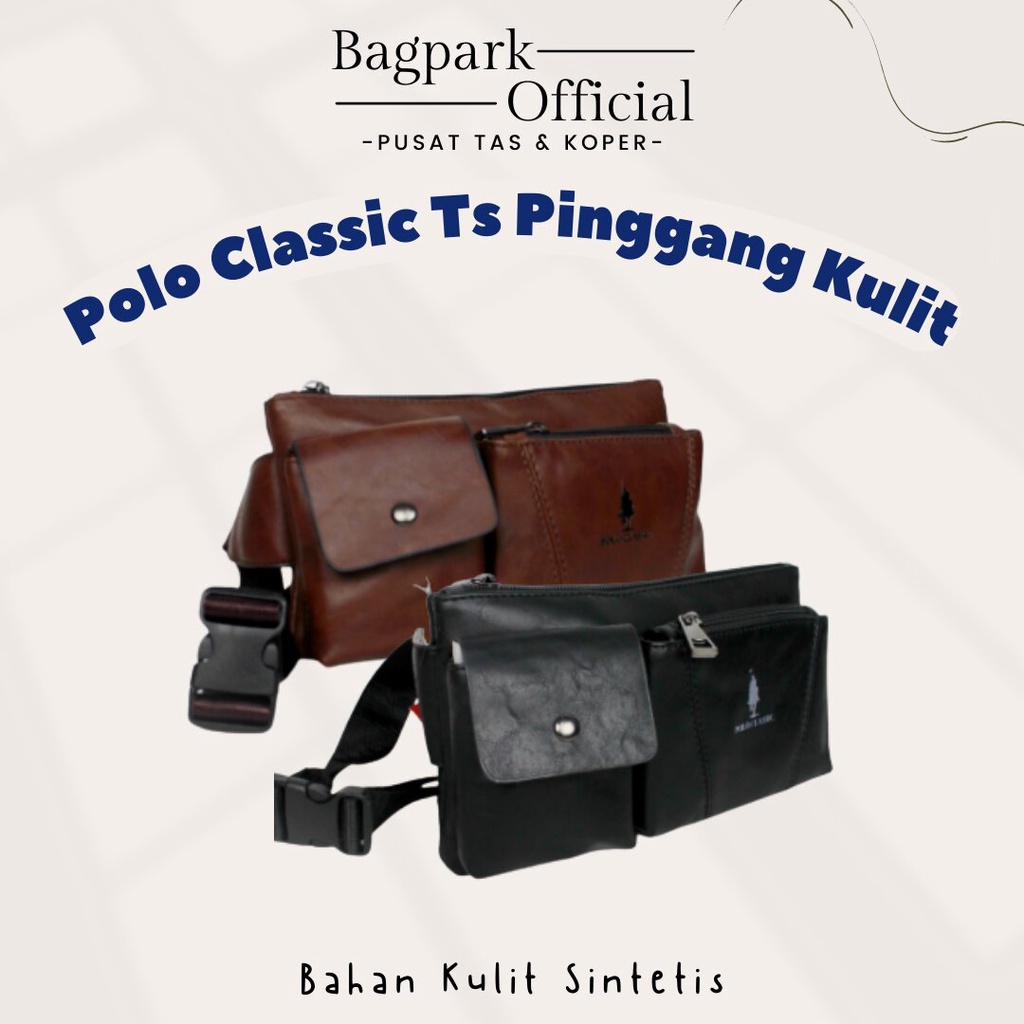 Tas Pinggang Kulit Pria / Tas Waistbag Pria Kulit Polo Classic Tas Pinggang Polo Import Tas Waistbag Kulit Terbaru