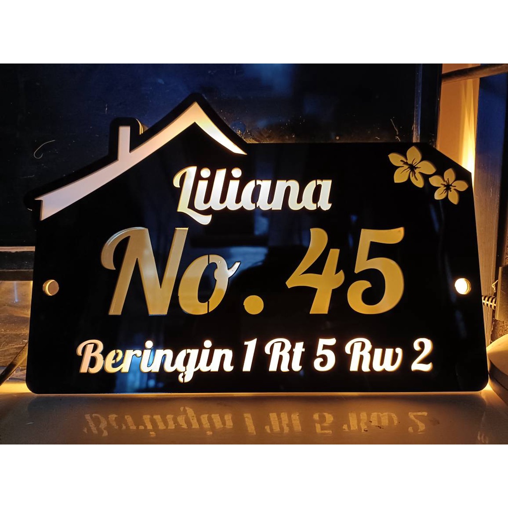 PAPAN NOMOR RUMAH LED ACRYLIC | NOMER RUMAH LED | NO RUMAH LED MENYALA