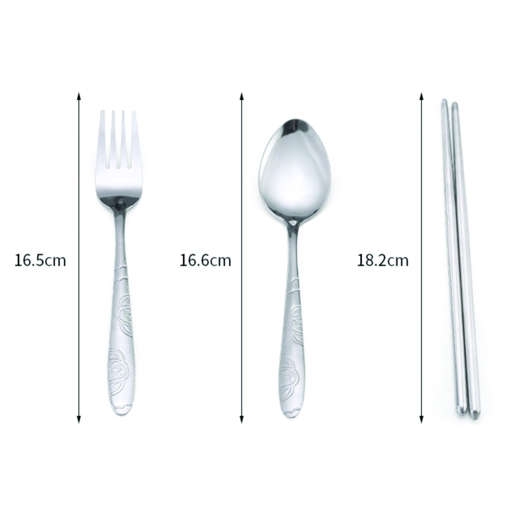 Sendok Garpu Sumpit set stainless Peralatan makan Food Grade Motif Lifestyle Modern - 1 set