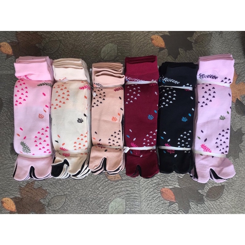 12 Pasang Kaos Kaki Jempol Nylon ANAK Motif Abstrak