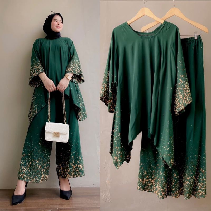 (BAYAR DIRUMAH) SETELAN WANITA WAKA-WAKA BINSA JUMBO / SATU SET BAJU DAN CELANA/ BAJU SETELAN WANITA DEWASA/ MOTIF TERBARU 2021 SELEBRAM KEKINIAN/ SETELAN JUMBO 135cm